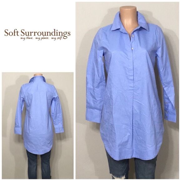 Soft Surroundings blue tunic. NWOT - Picture 2 of 9